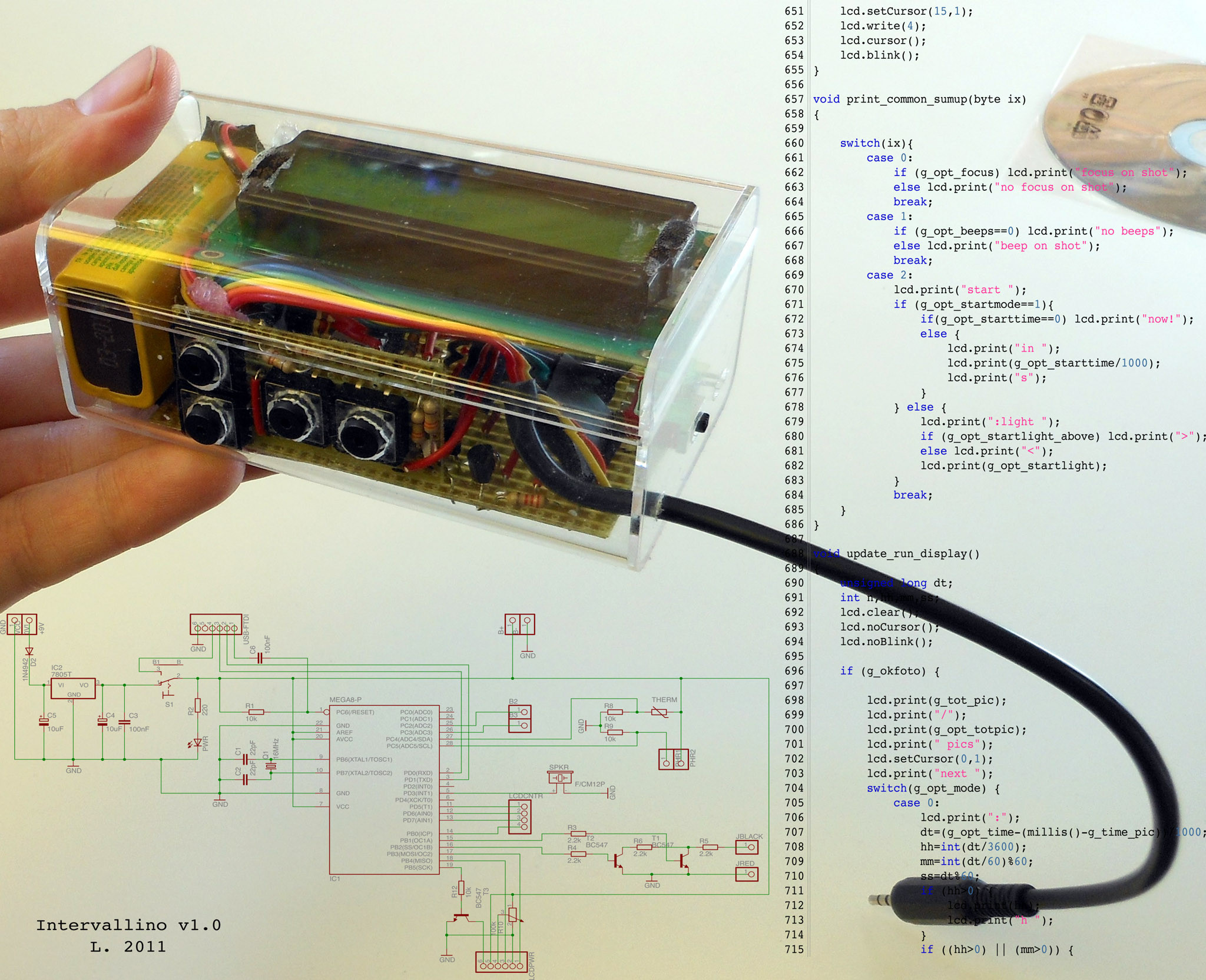 Diy Arduino
 DIY intervalometer based on Arduino