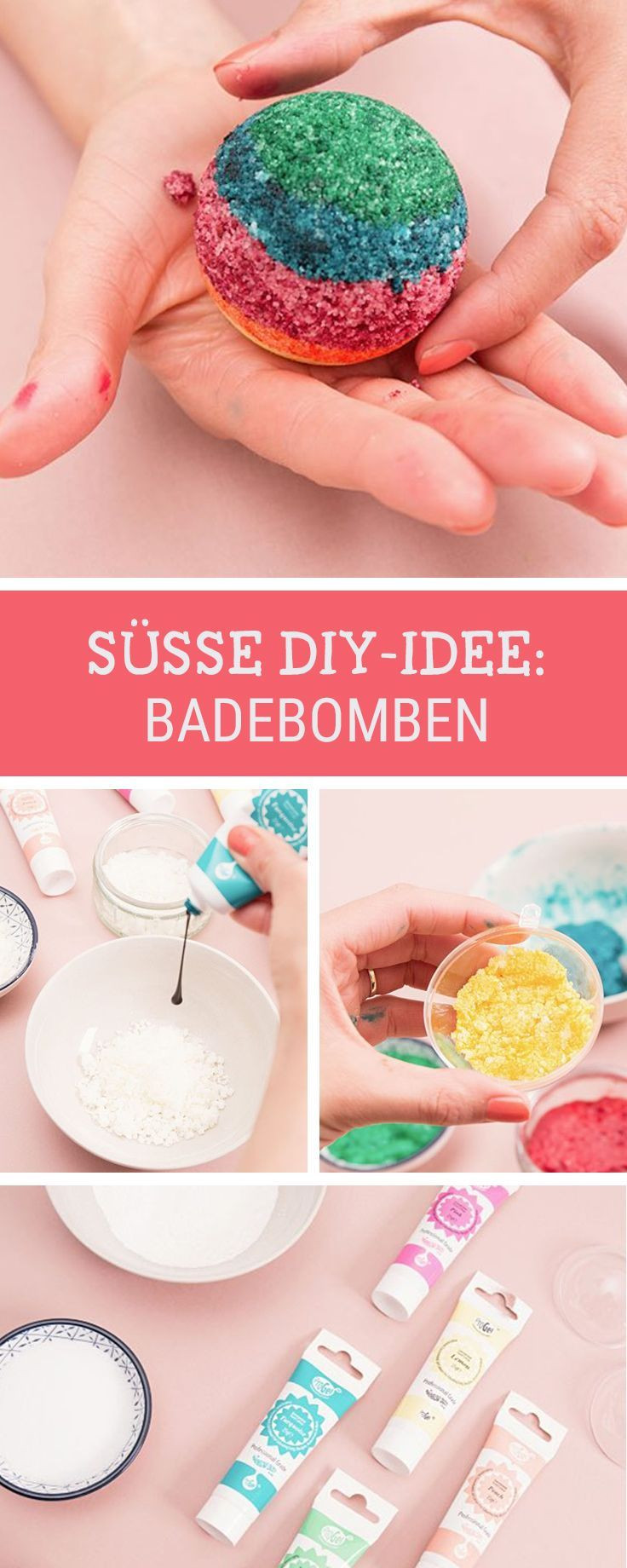 Diy Badekugeln
 DIY Anleitung Regenbogen Badekugeln selber machen via