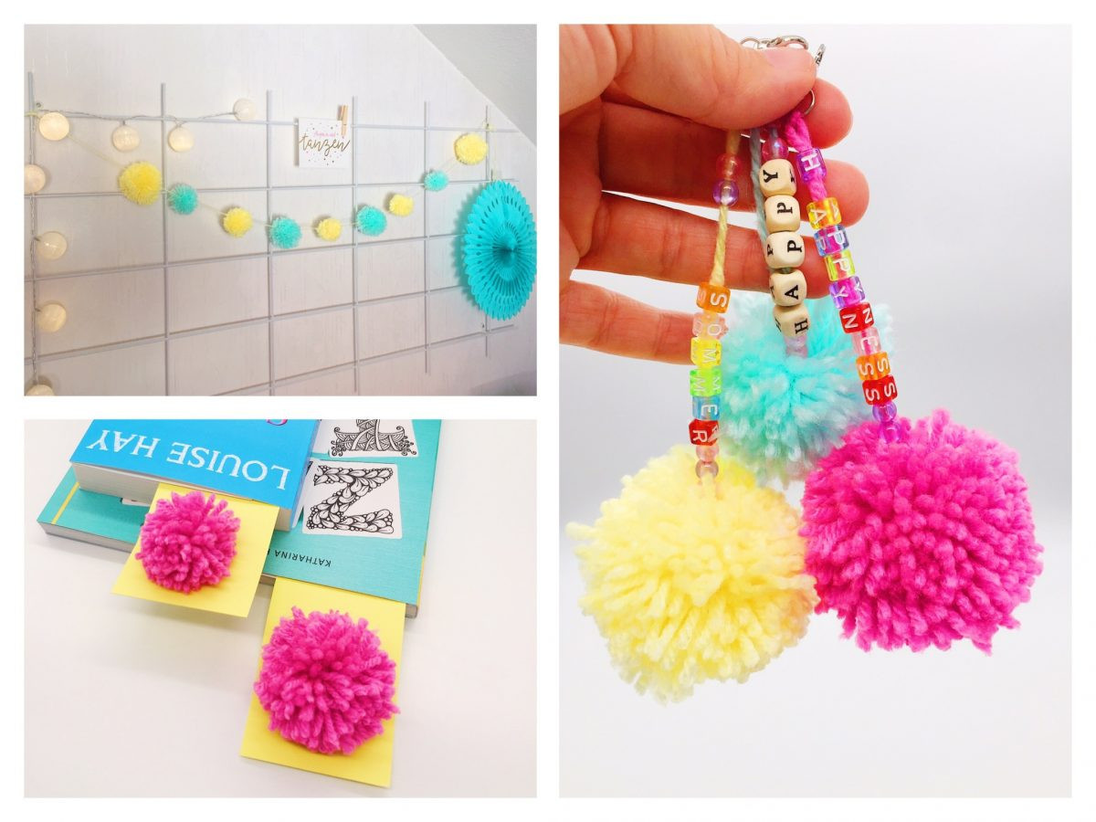 Diy Bastelideen
 Drei sommerliche DIY und Deko Ideen mit Pompons selber