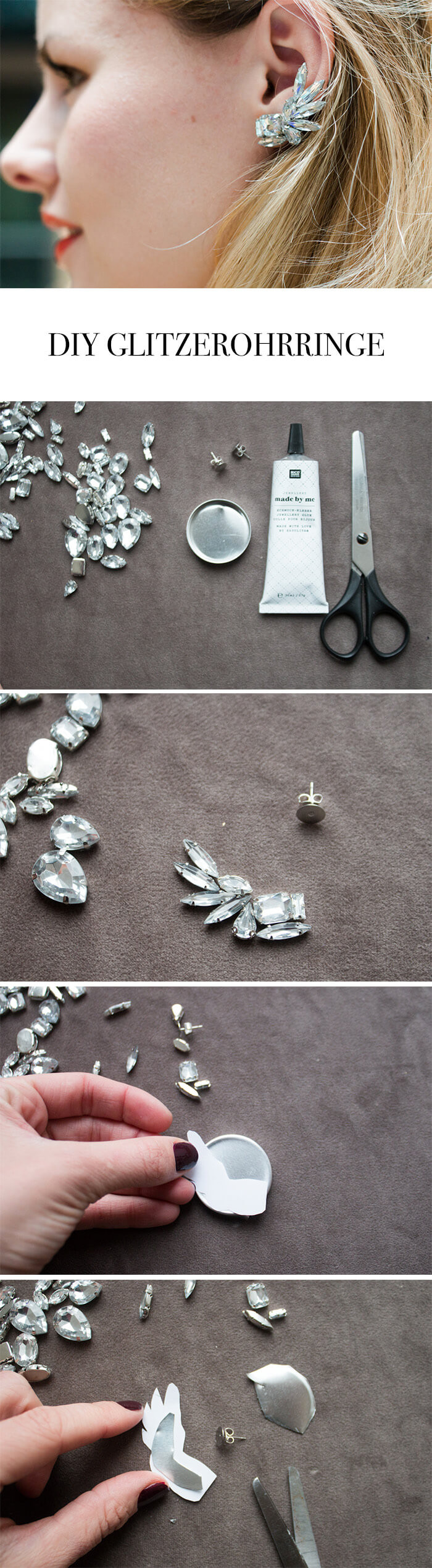 Diy Blog Schmuck
 DIY OHRRINGE AUS GLITZERSTEINEN SCHMUCK SELBER MACHEN