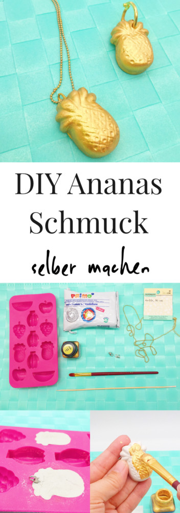 Diy Blog Schmuck
 Ananas Schmuck selber machen Basteln mit Modelliermasse