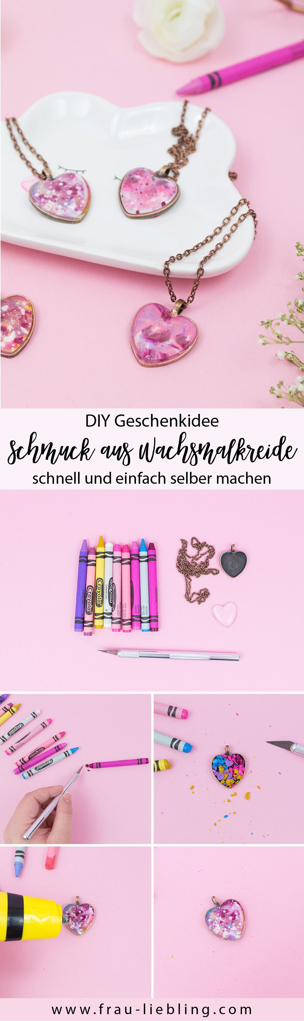 Diy Blog Schmuck
 Geschenkidee DIY Schmuck aus Wachsmalkreide selber machen