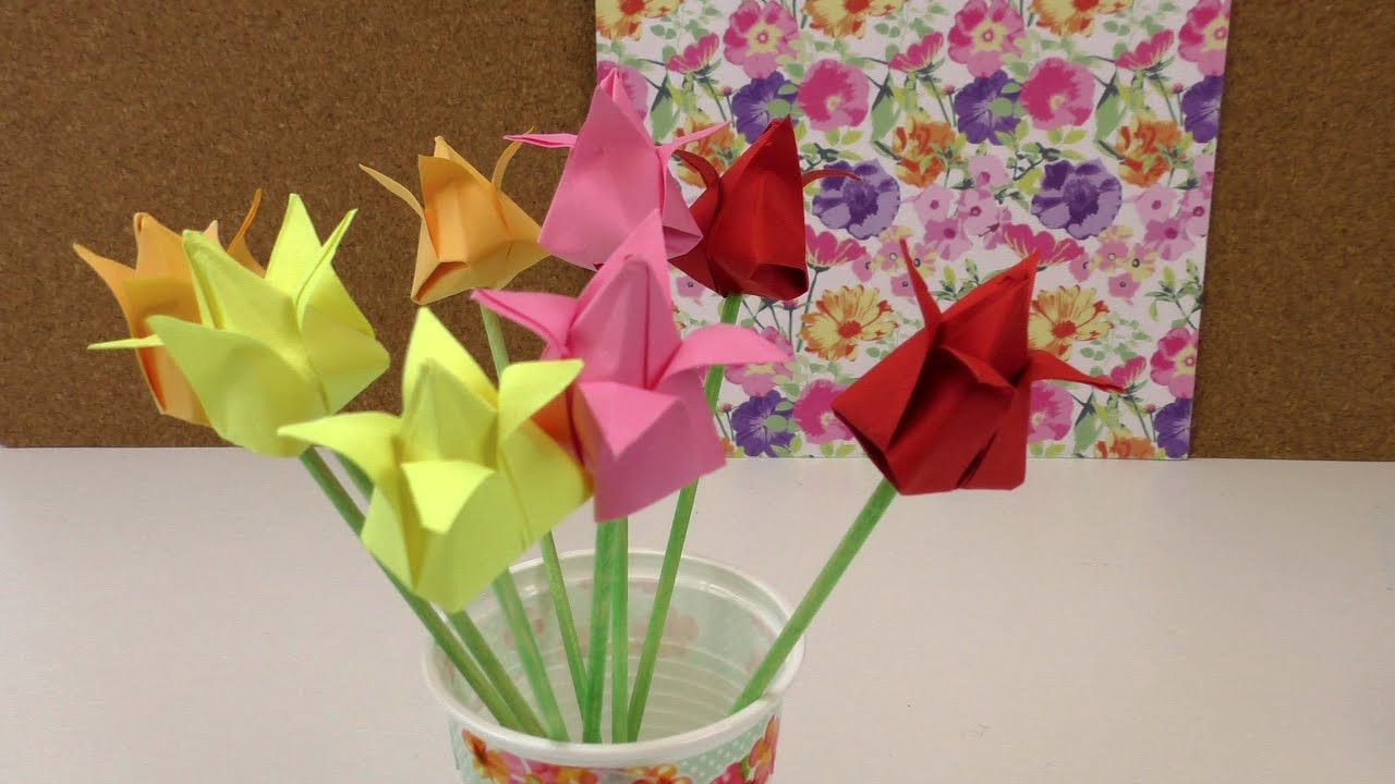 Diy Blumen
 Origami Tulpen DIY Blumen falten Anleitung Deko