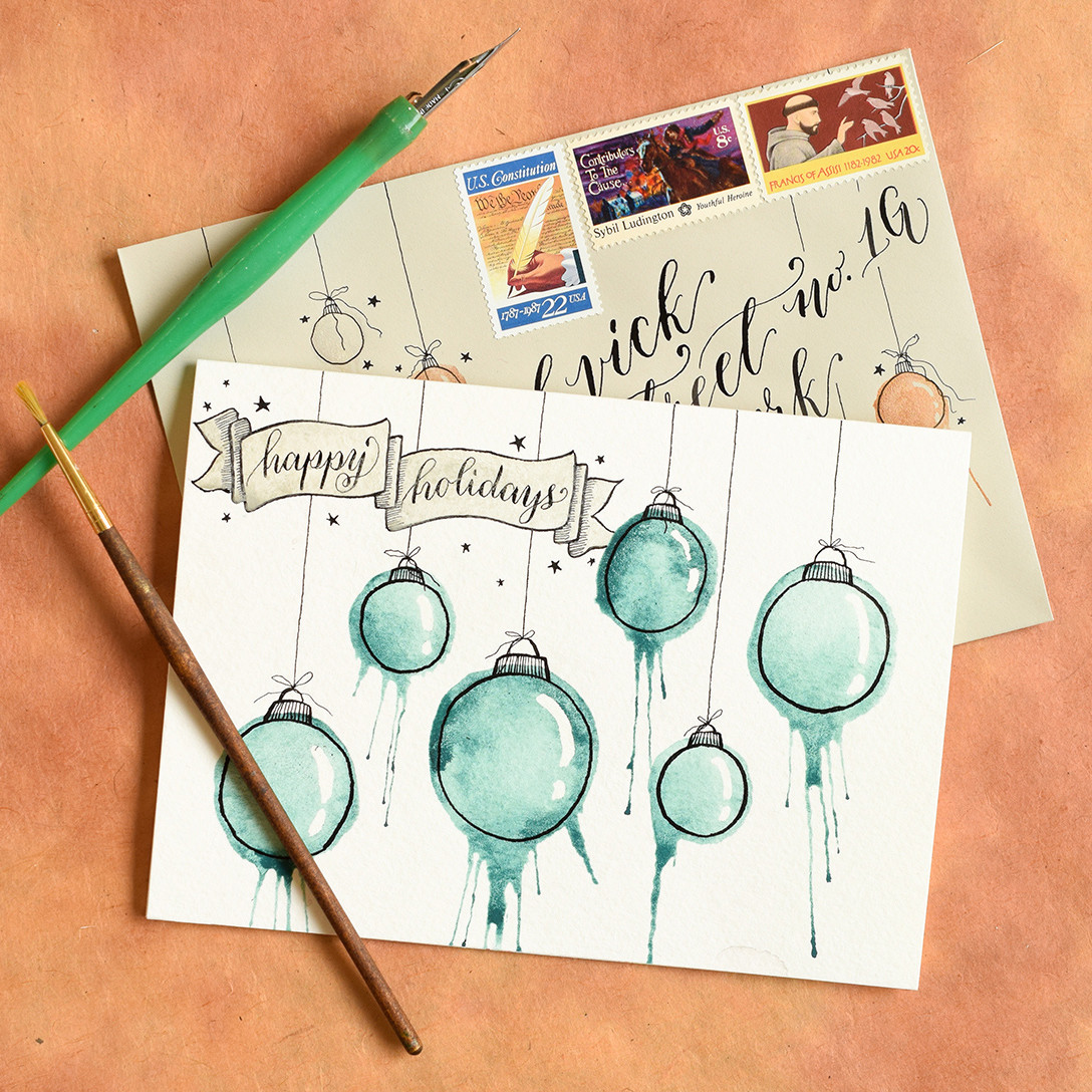 Diy Christmas Card
 Artistic Ornaments Themed DIY Christmas Card Tutorial