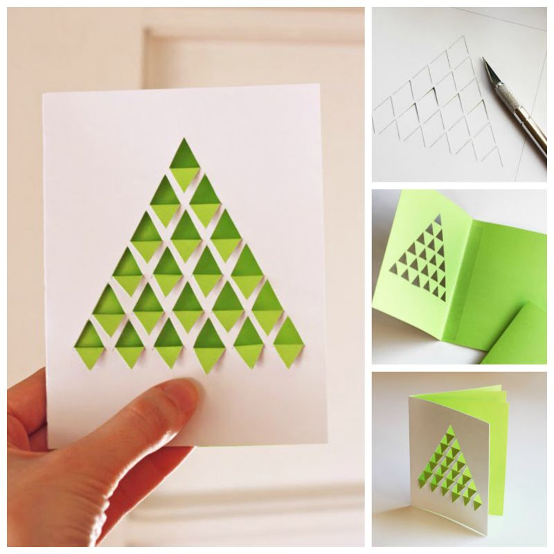 Diy Christmas Card
 DIY Christmas Tree Card Tutorials