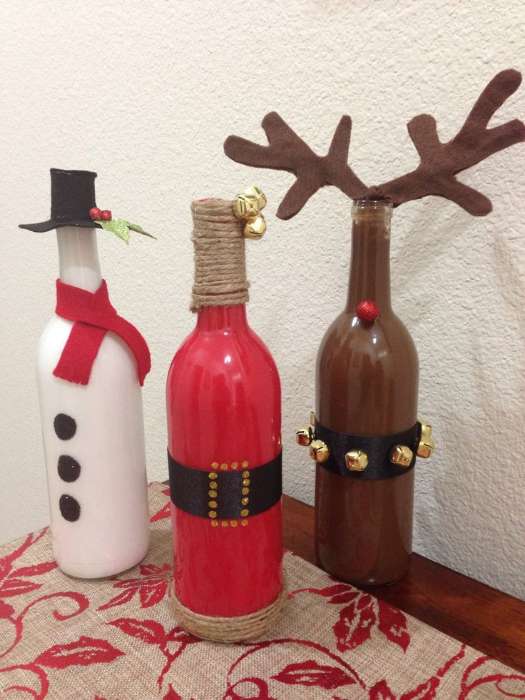 Diy Christmas Decorations
 DIY Wine Bottle and Wine Glass Holiday Decorations Home