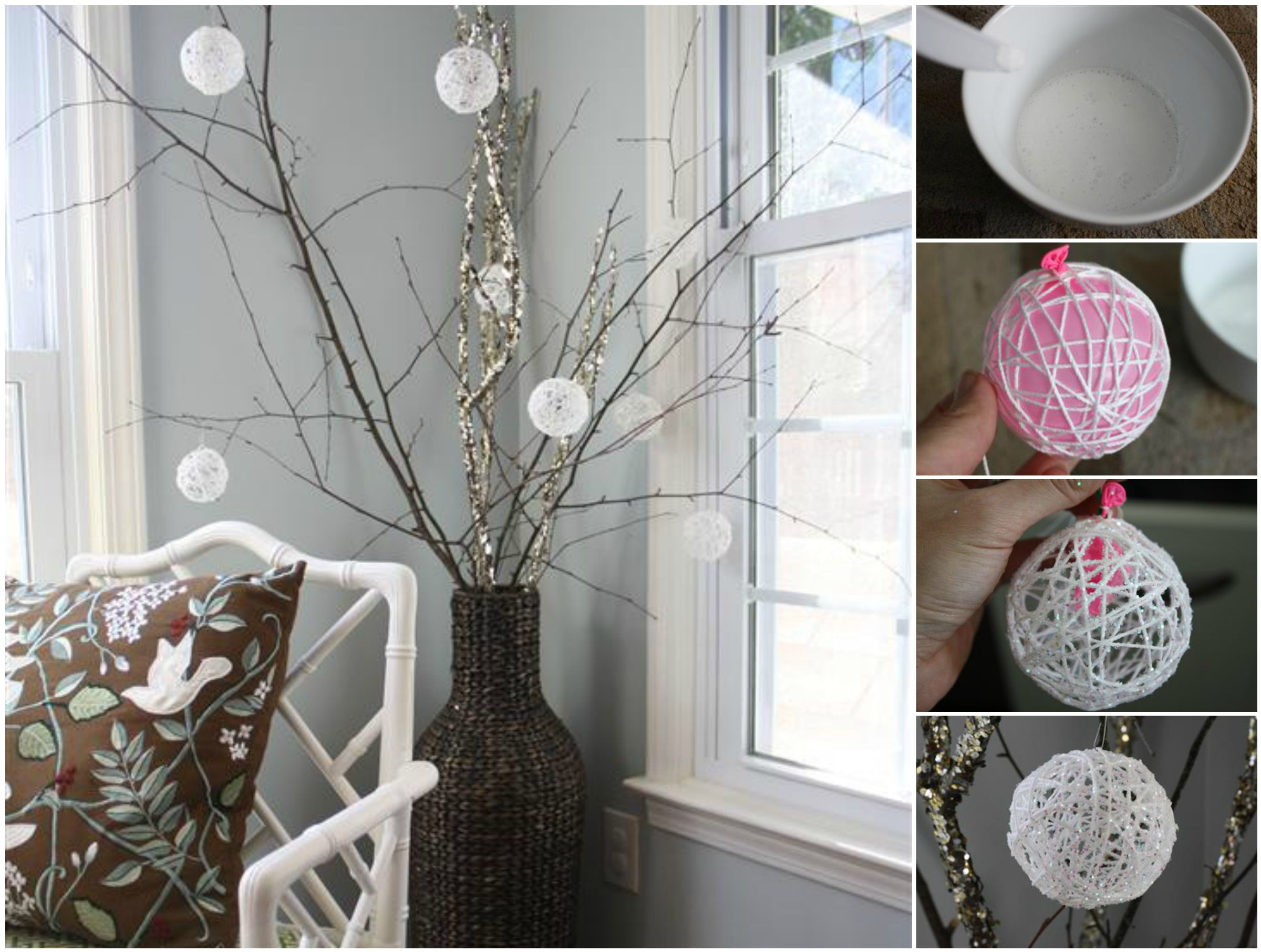 Diy Creative
 Creative Ideas DIY Glittery Snowball Christmas Ornaments