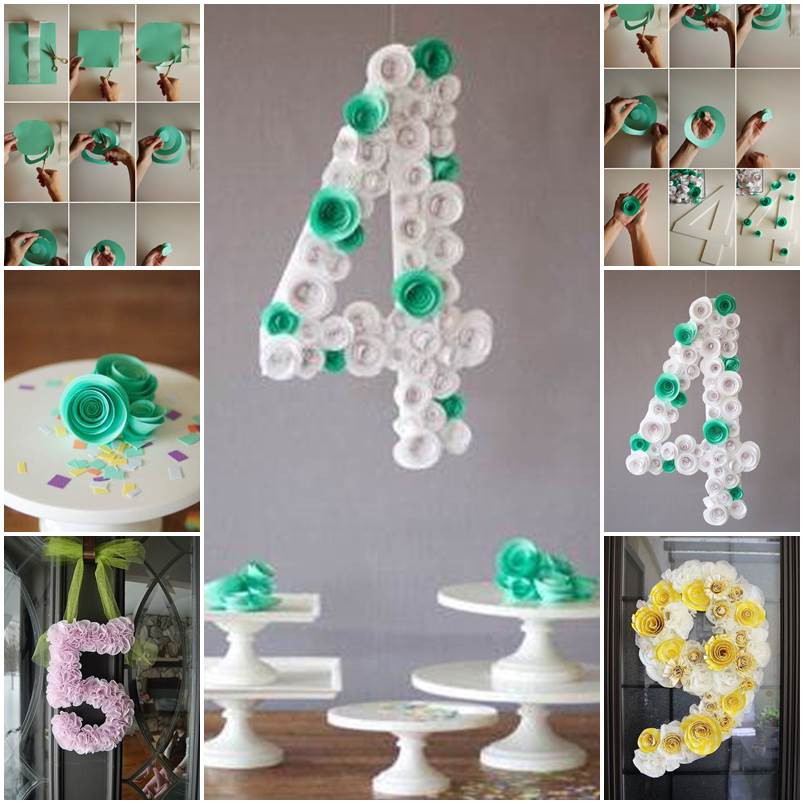 Diy Dekoration
 Cool Creativity — DIY Spiral Flower Number Party Decoration