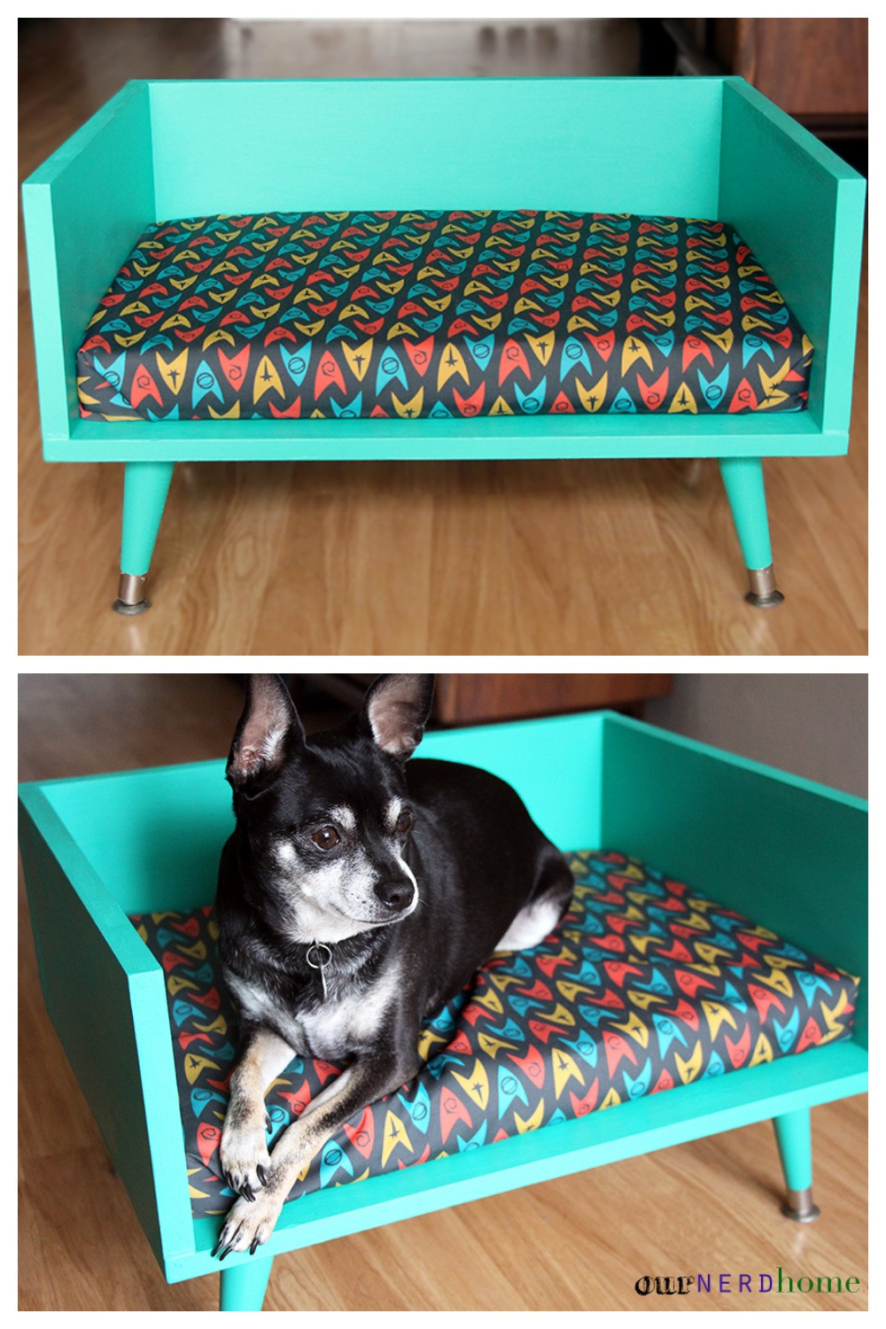 Diy Dog Bed
 DIY Mid Century Style Pet Bed with a Touch of Star Trek