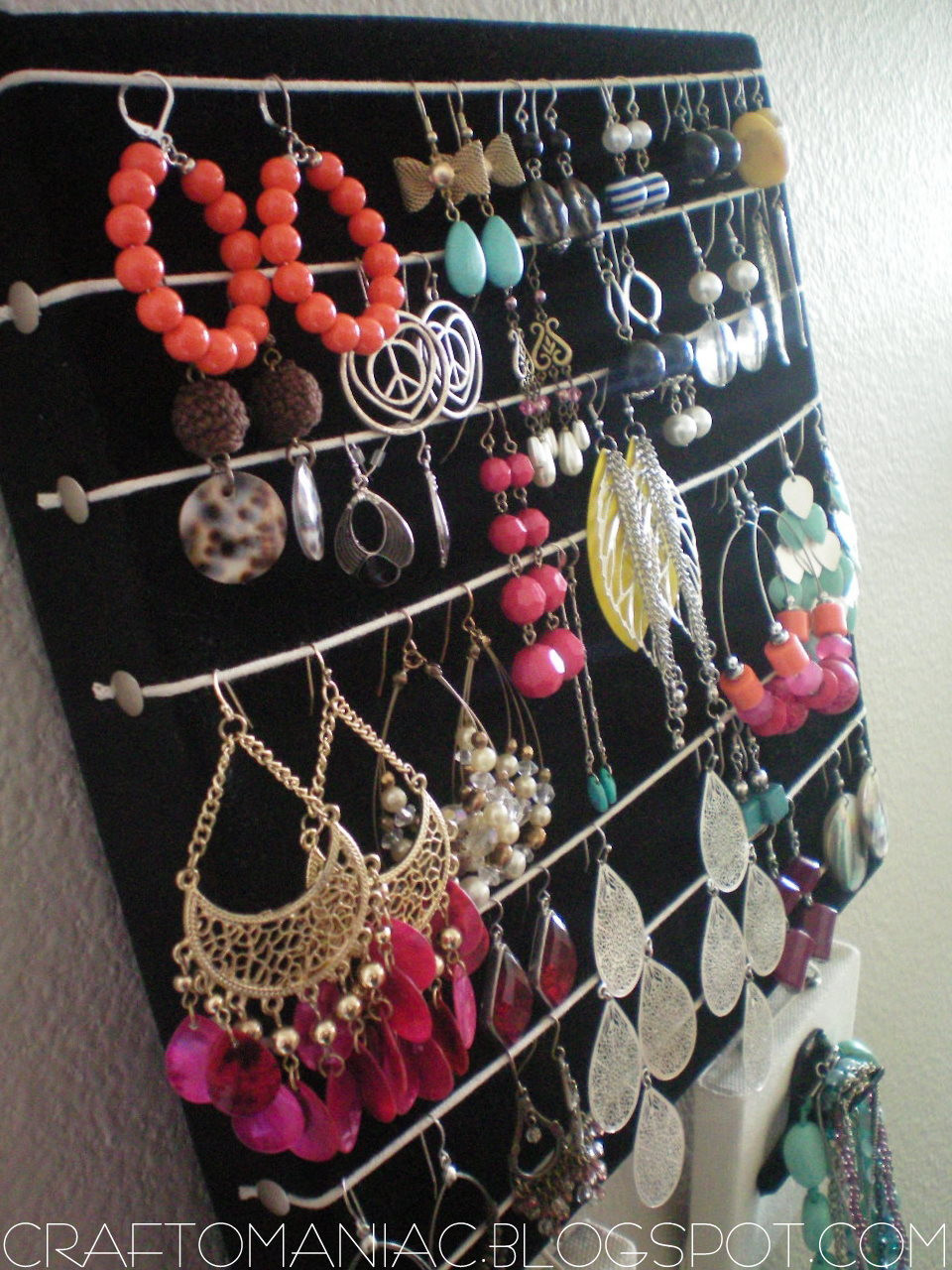 Diy Earring Holder
 Getting Organized DIY Earring & Necklace Holder Craft O