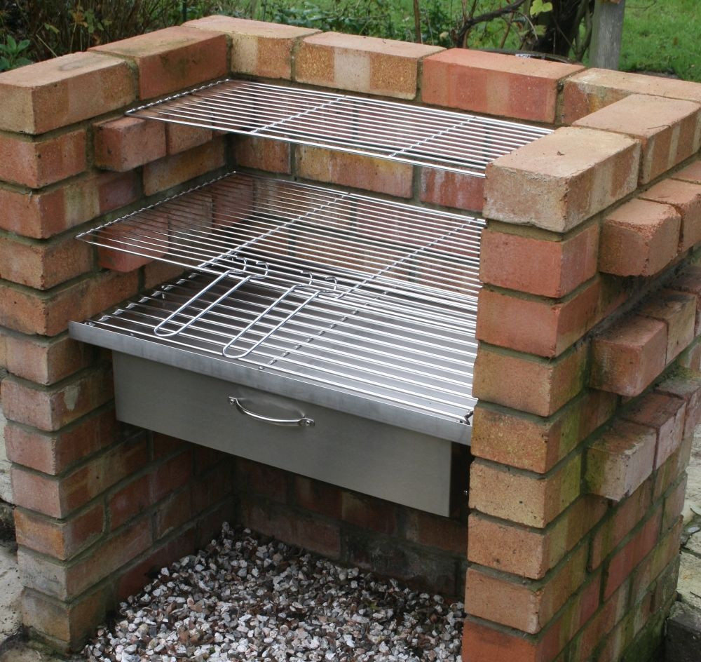 Diy Grill
 DIY Brick Charcoal BBQ & Oven Cupboard Stainless Steel