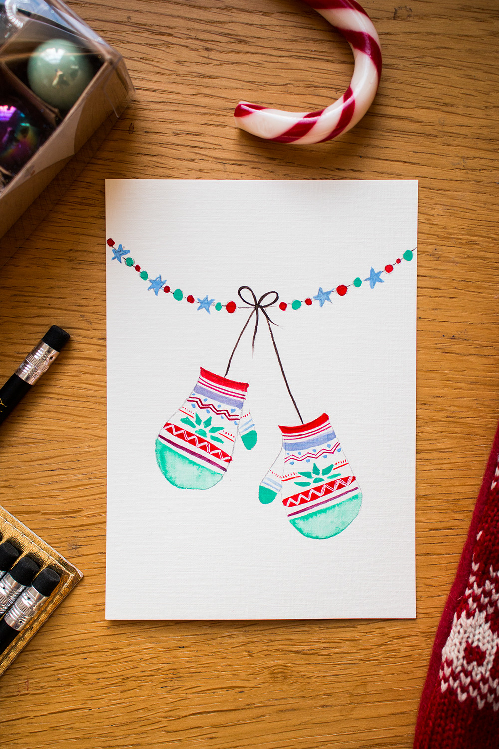 Diy Karten
 DIY Weihnachtskarten mit Wasserfarben tea & twigs
