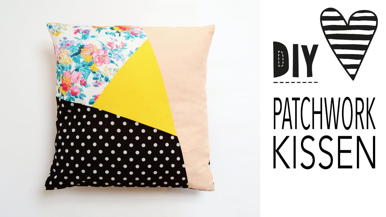 Diy Kissen
 Asymmetrisches Patchwork Kissen nähen DIY MODE