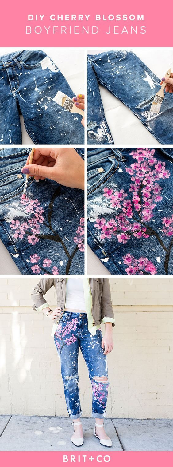 Diy Kleidung
 DIY Jeans mit Blumendruck tutorials