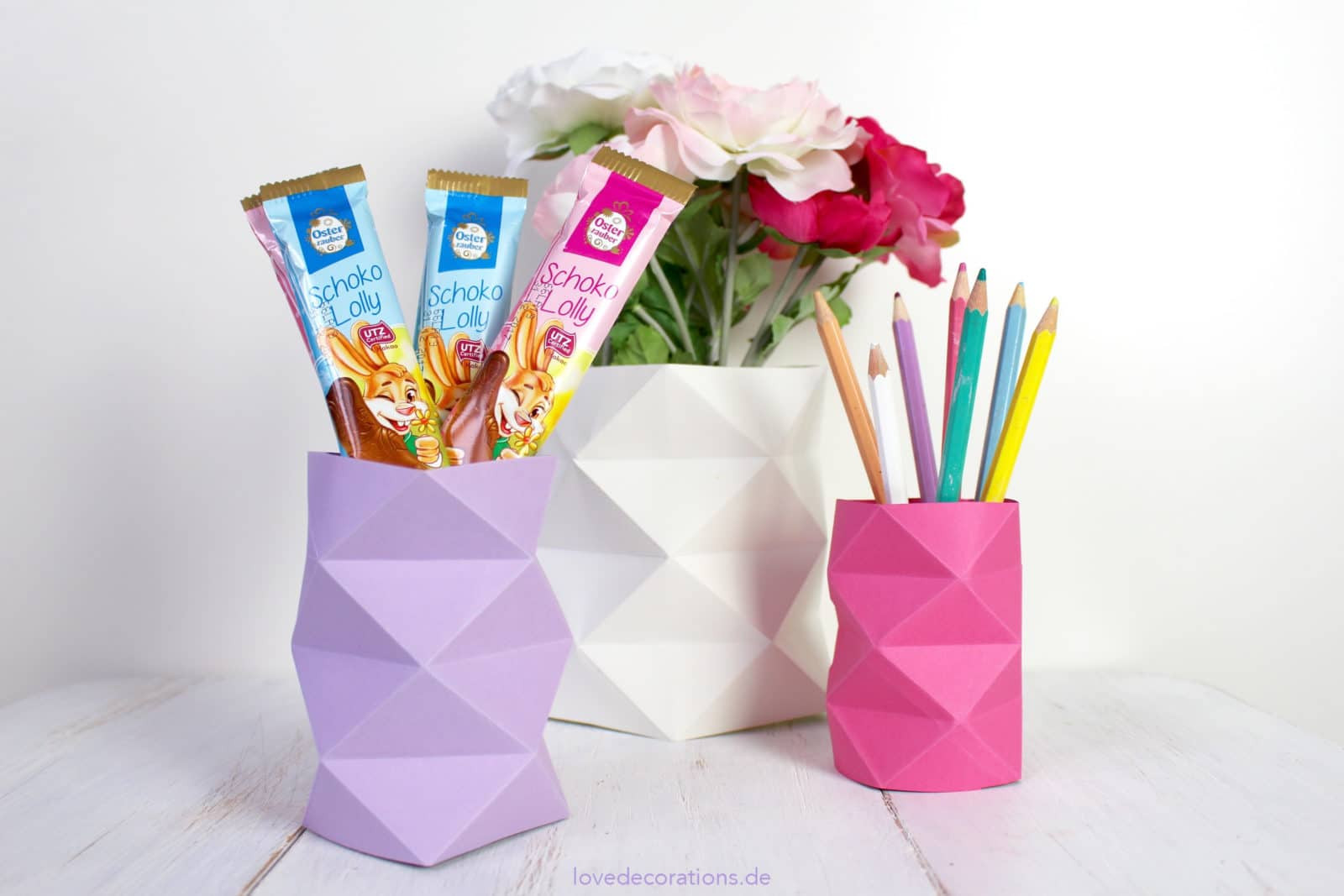 Diy Mit Papier
 DIY Origami Vasen mit Rautenmuster HANDMADE Kultur