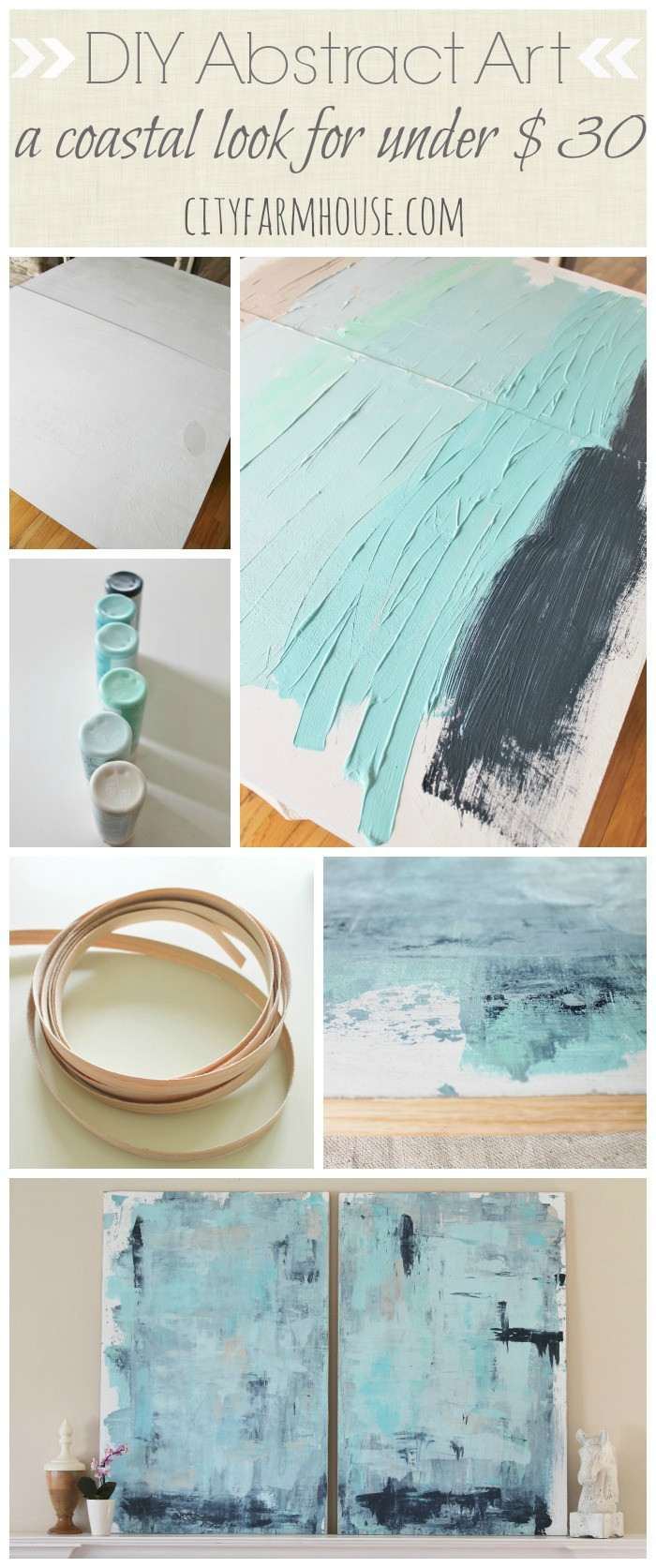 Diy Painting
 DIY Abstract Art A Coastal Look For Under $30 City Farmhouse