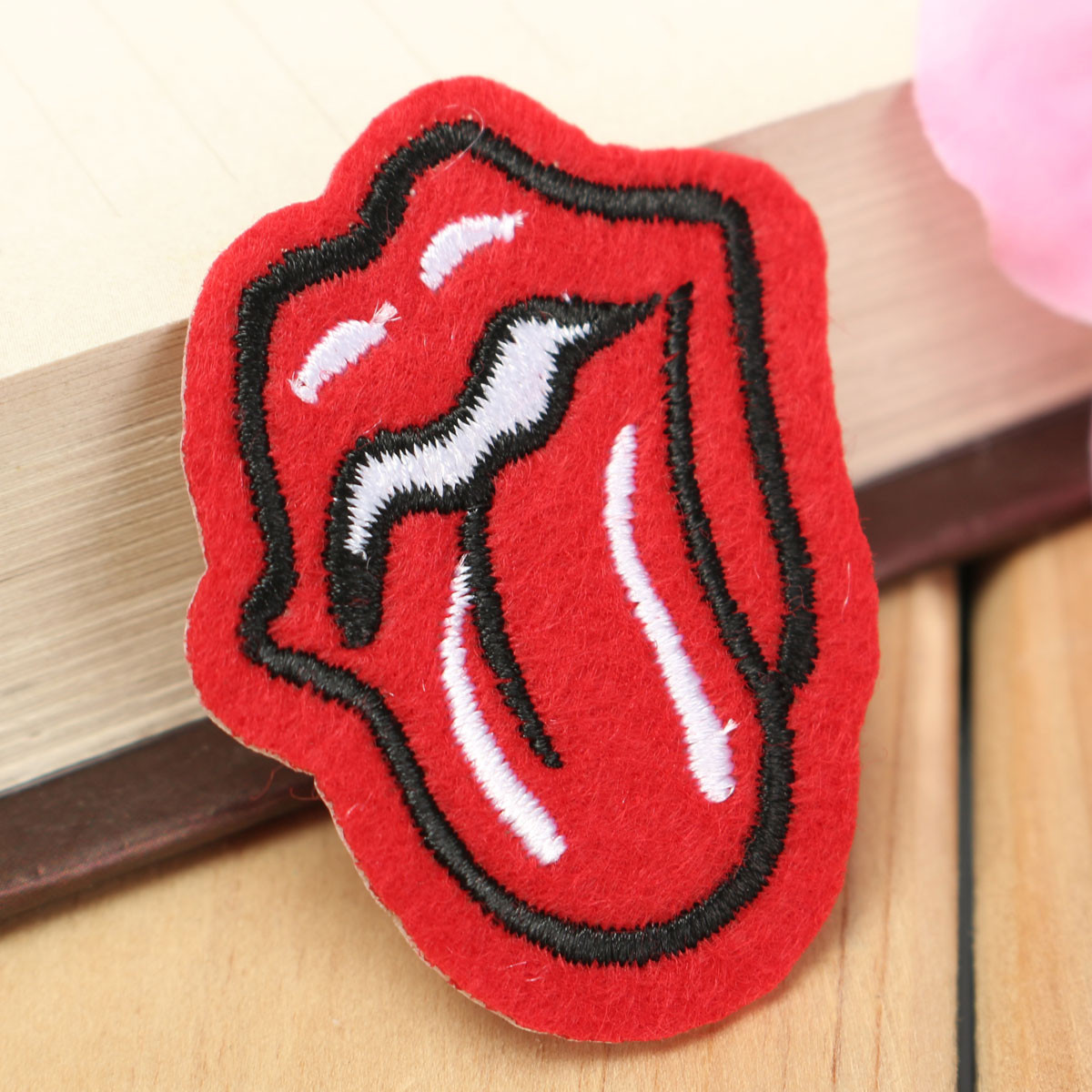 Diy Patches
 y Red Lips With Tongue DIY Embroidered Patch Badge