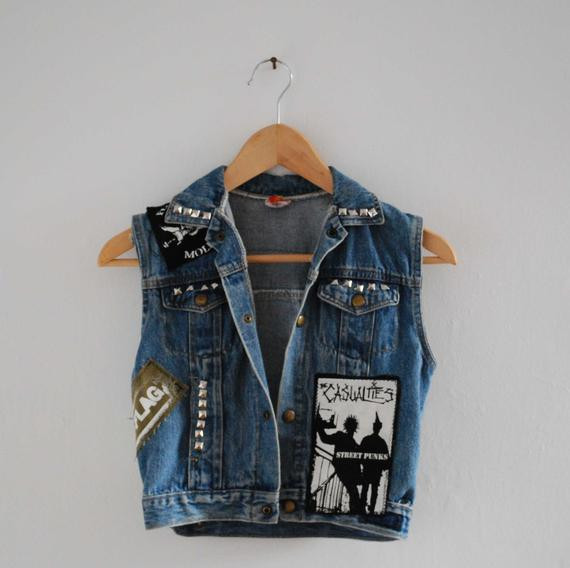 Diy Punk
 Vintage DIY denim punk vest