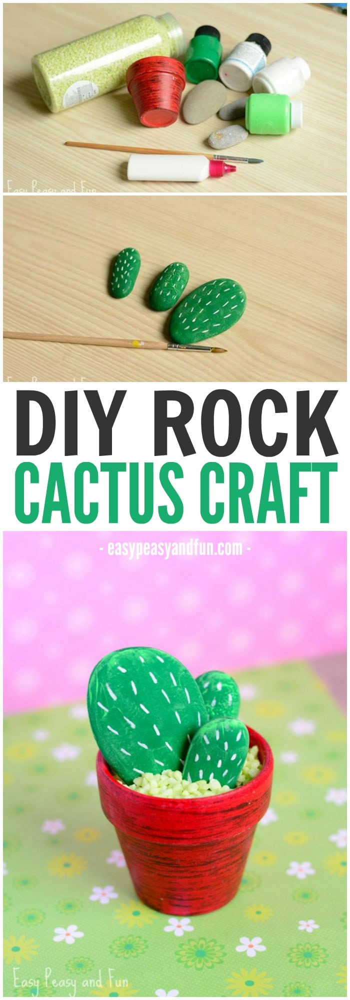 Diy Rock
 DIY Rock Cactus Craft Painting Stones Easy Peasy and Fun