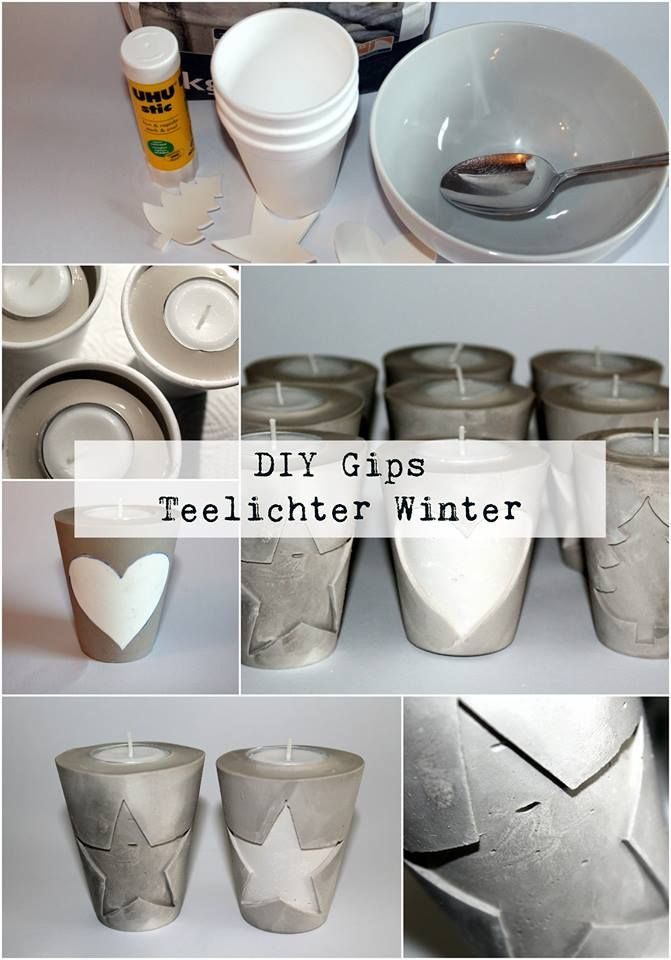 Diy Teelichthalter
 DIY Gips Beton Teelichthalter Weihnachten