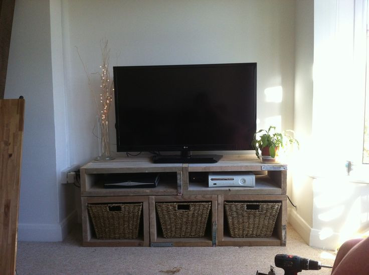 Diy Tv Board
 Tv unit made from used scaffold boards