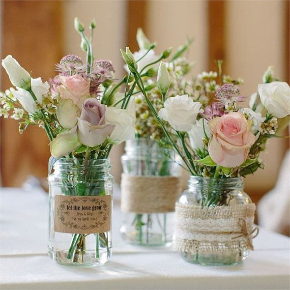 Diy Vintage Deko
 Traditional Mason Style Glass Jar Wedding Centrepiece