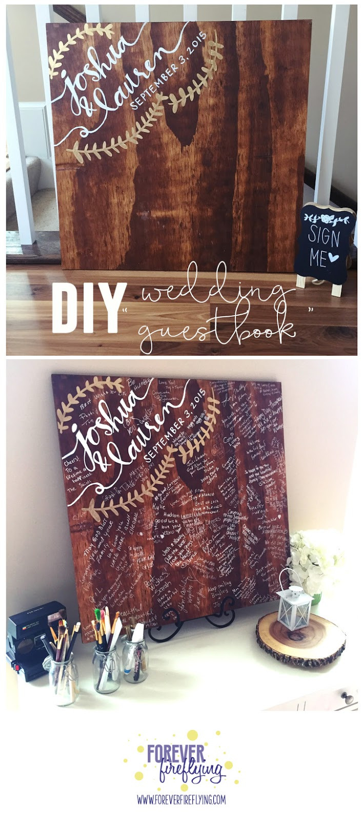 Diy Wedding
 Forever Fireflying Wedding DIY wood "guestbook"