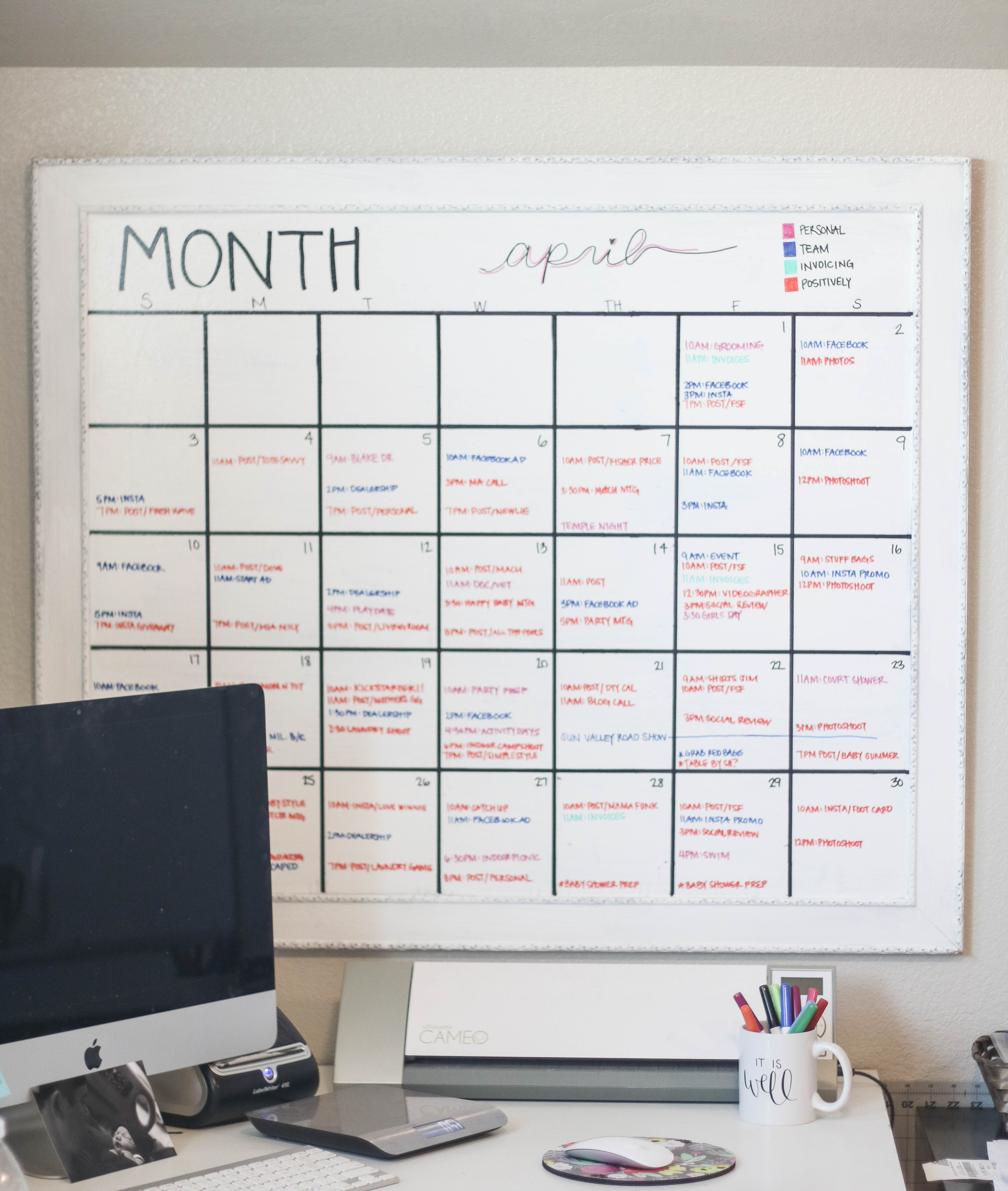 Diy Whiteboard
 DIY Giant Calendar Positively Oakes