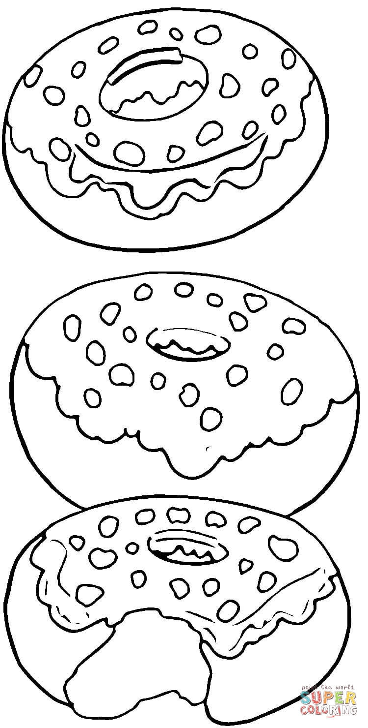 Donut Ausmalbilder
 Tasty Donuts coloring page