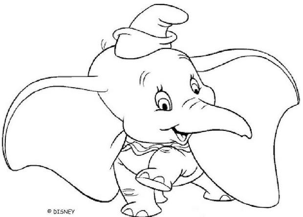 Dumbo Ausmalbilder
 Dumbo lächelt zum ausmalen de hellokids