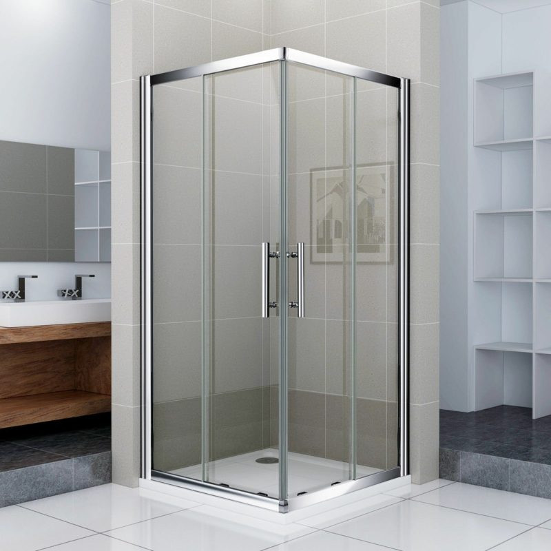 Duschkabine Glas
 Gemauerte Dusche als Blickfang im Badezimmer Vor und