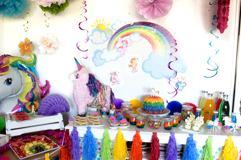 Einhorn Geburtstagsparty
 Ideen für eine tolle Einhorn Regenbogen Party Sasibella