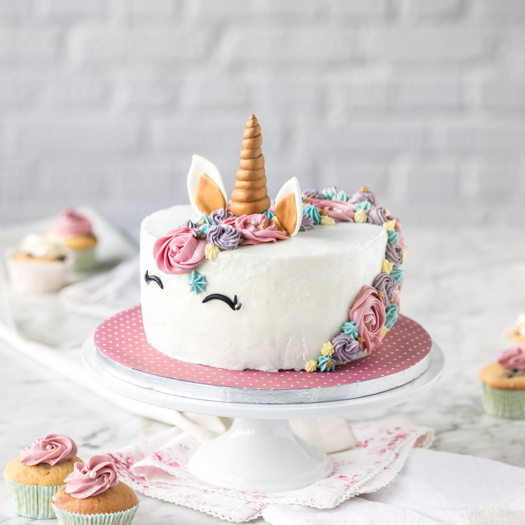 Einhorn Geburtstagstorte
 Zauberhafte Einhorntorte Rezept backen