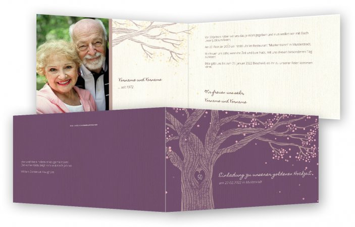 Einladung Diamantene Hochzeit
 Goldene Hochzeit Einladungskarten Vorlage