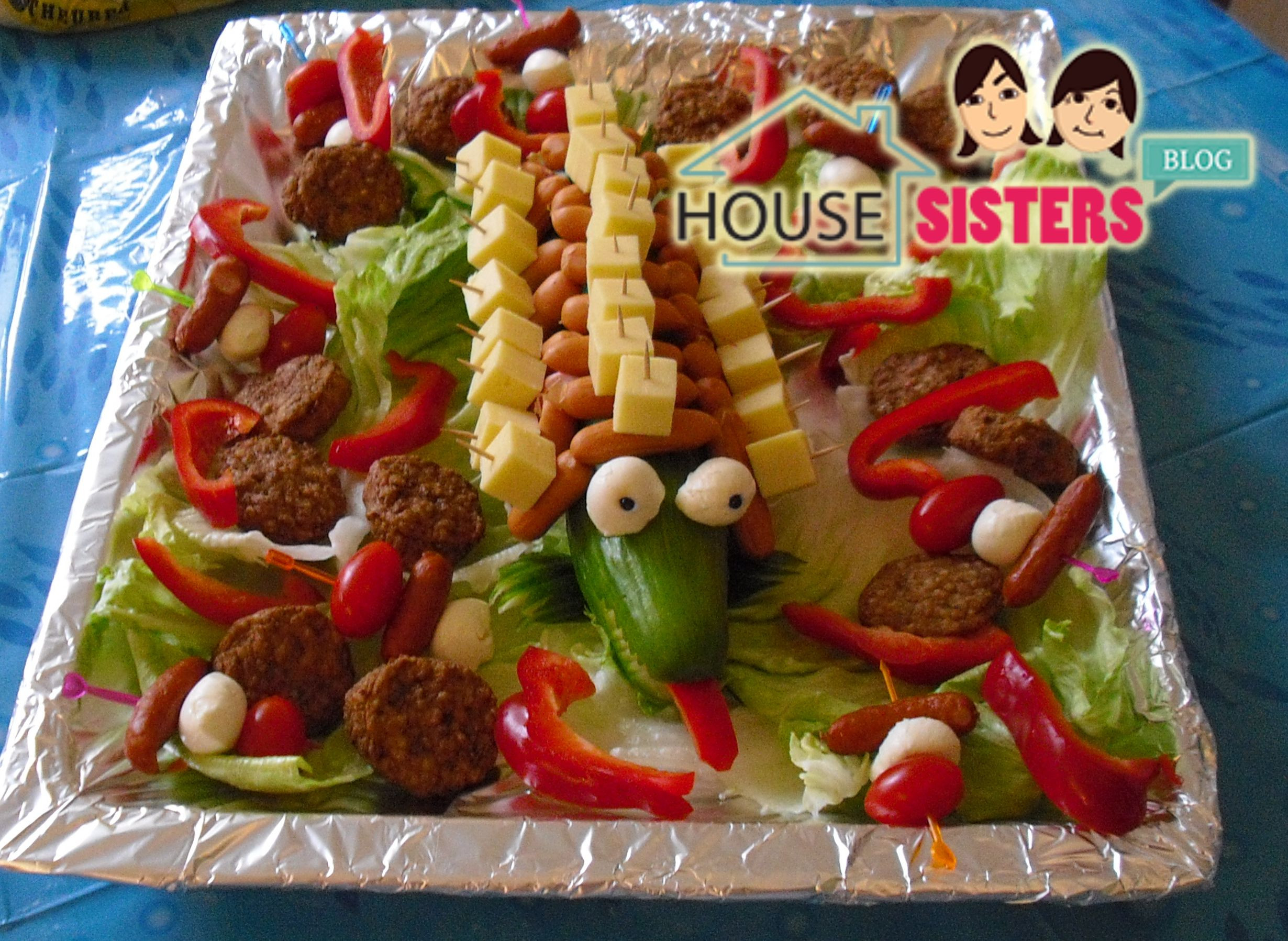 Essen Geburtstagsparty
 HouseSisters Blog Rezept Das Gurkenkrokodil perfekt für