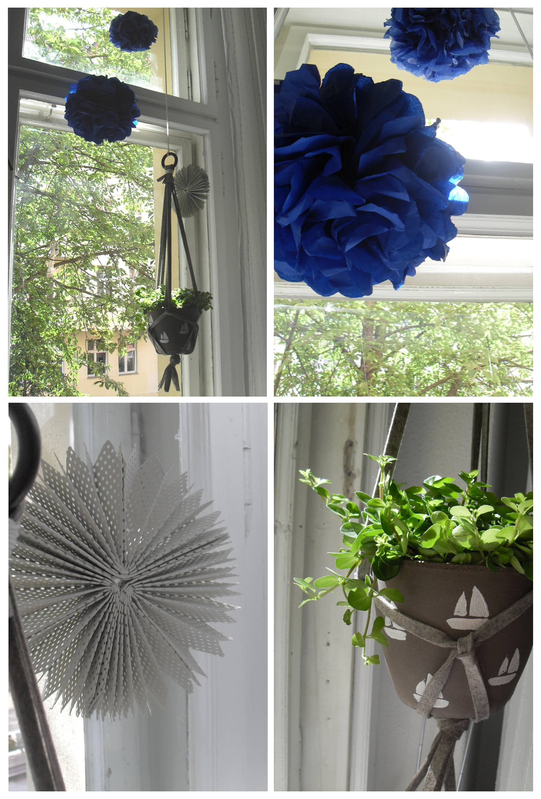 Fensterdeko Diy
 DIY Fensterdeko – Pompom Makramee Blumenampel und