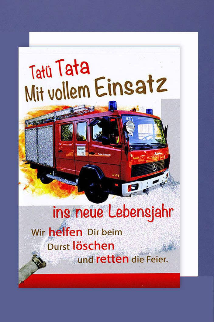 Feuerwehr Geburtstagsbilder
 Feuerwehr Geburtstag Karte Grußkarte Löschzug Retter