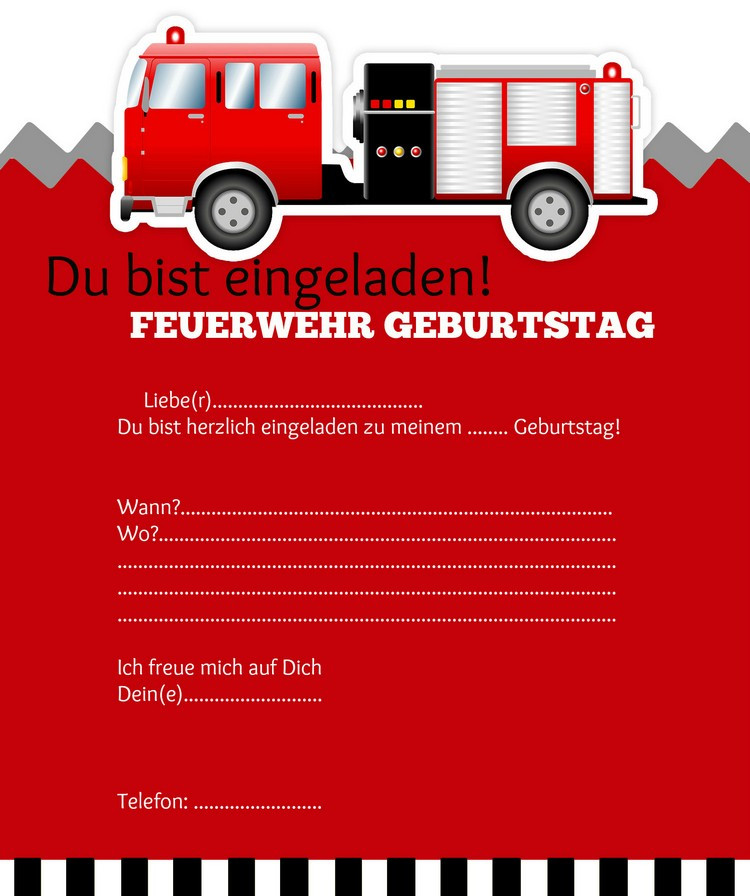 Feuerwehr Geburtstagsbilder
 Feuerwehr Geburtstag feiern Ideen für Deko Spiele und Co