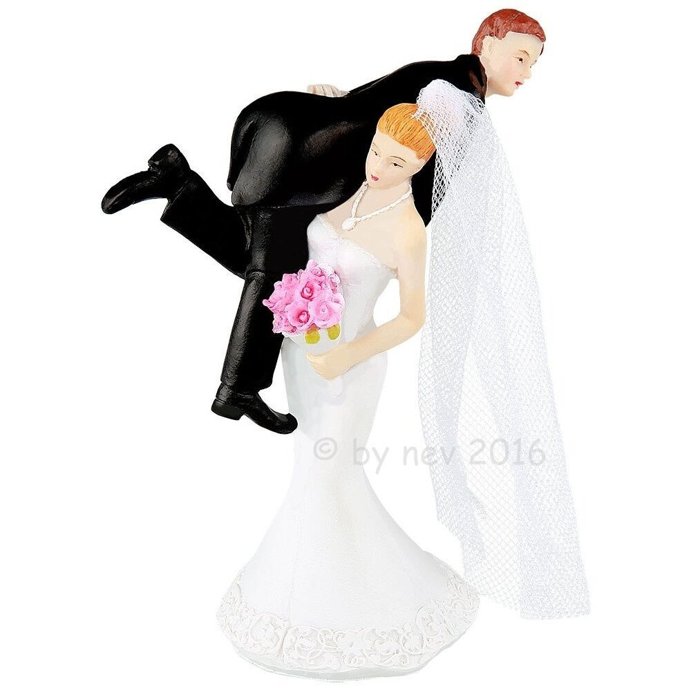 Figur Hochzeitstorte
 HOCHZEITSTORTE FIGUR SIE TRÄGT IHN 14 cm hoch Tortenfigur