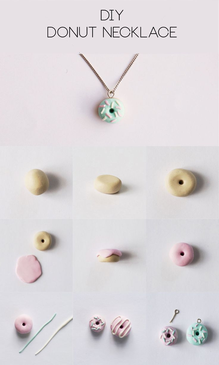 Fimo Diy
 DIY Polymer Clay Donut Necklace Step by Step Tutorial