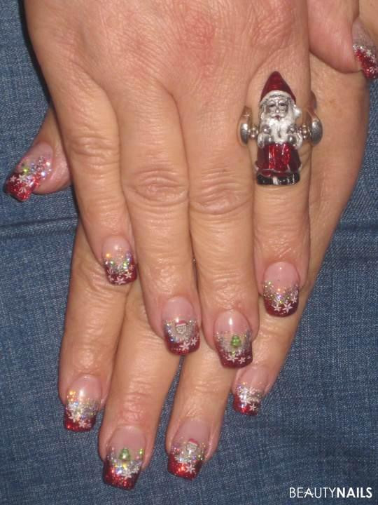 Fimo Nageldesign
 Xmas Nägel Glitzer Fimo Nageldesign