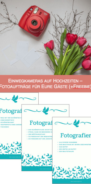 Fotoaufgaben Hochzeit
 Einwegkameras auf Hochzeiten Fotoaufträge für Eure Gäste