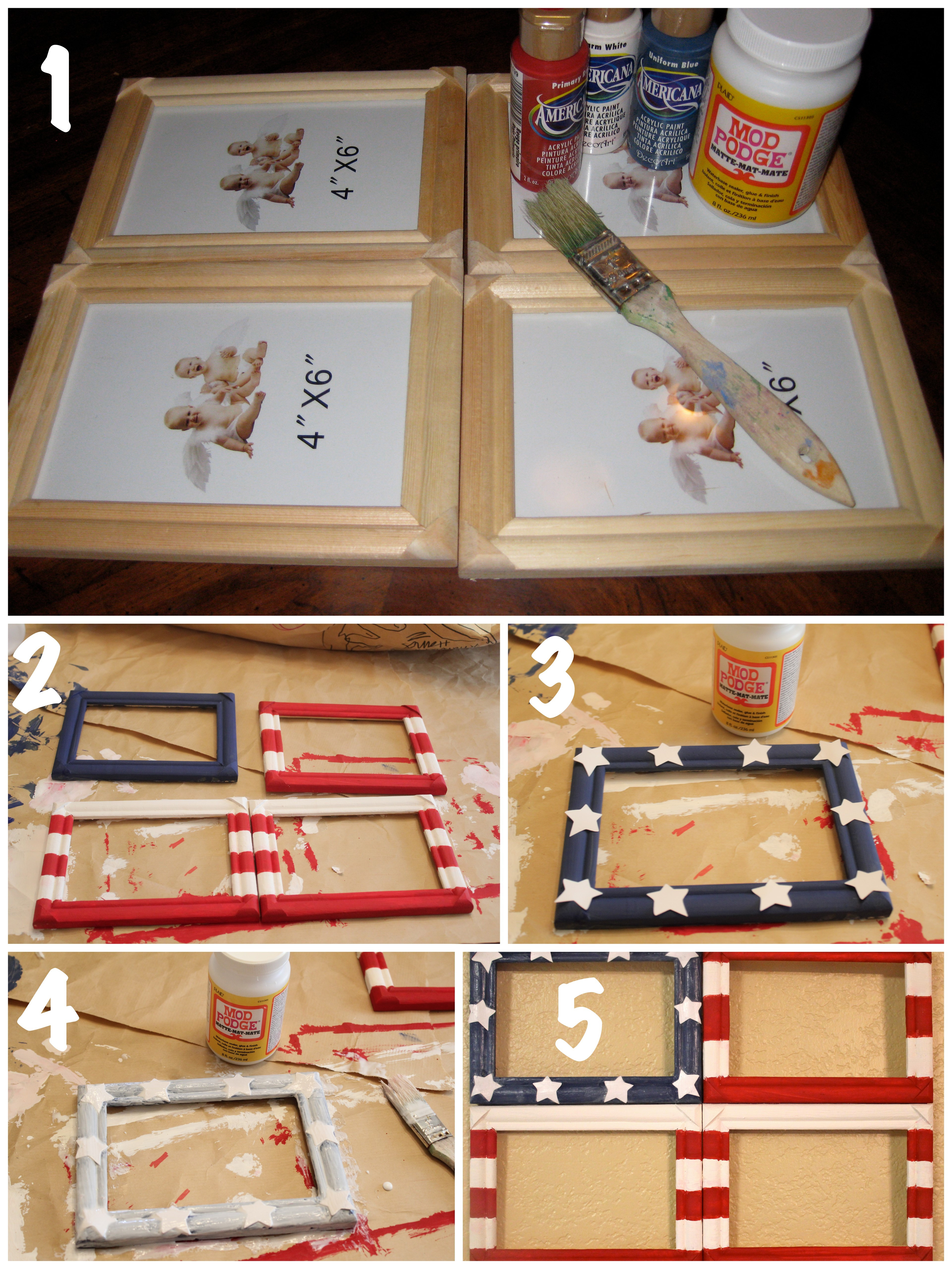 Fotocollage Diy
 DIY Flag Collage Frame The Happy Housewife