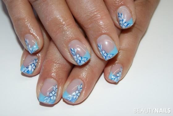 French Nageldesign Bilder
 hellblau Nageldesign