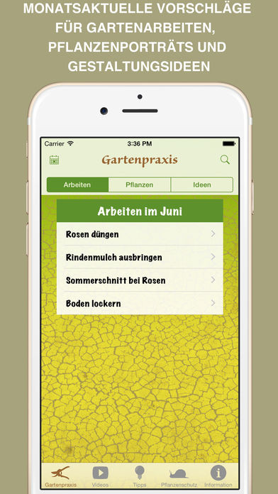 Garten App
 „Mein Garten“ im App Store