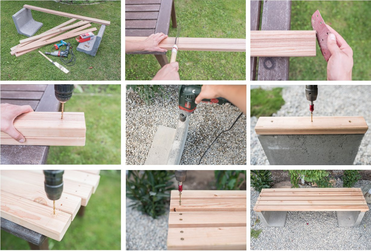 Garten Ideen Diy
 DIY Gartenbank mit Beton und Holz Leelah Loves