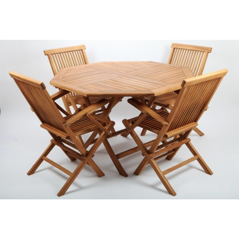 Gartenmöbel Set Holz
 Gartenmöbel Set Teak Holz 1 Tisch und 4 Stühle mit