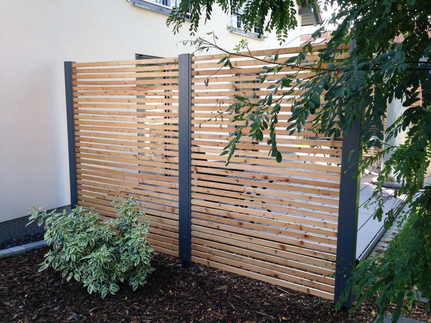 Gartenzaun Diy
 sichtschutzzaun holz metall günstig lärche höhe grau weiß