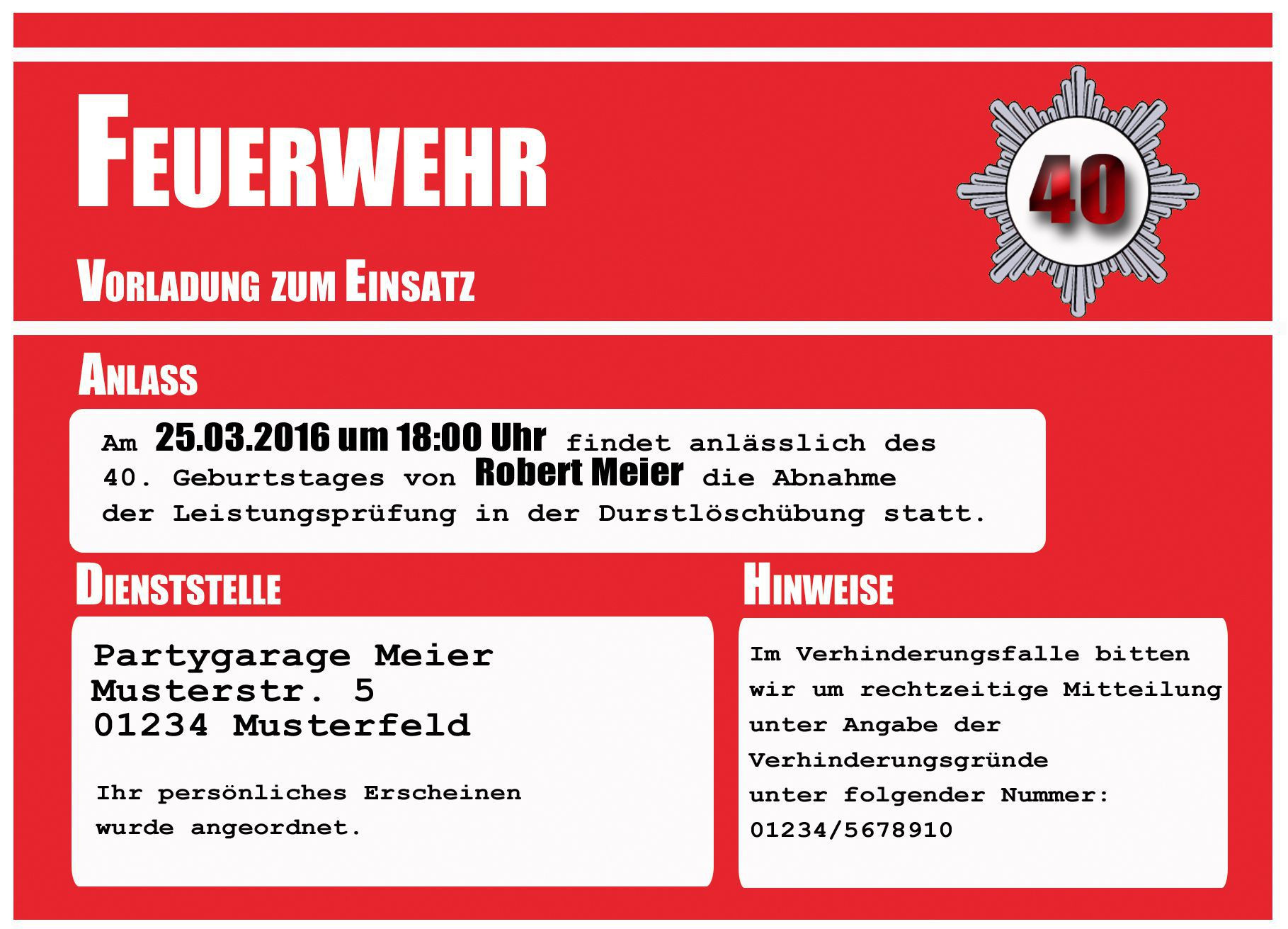 Geburtstagsbilder Feuerwehr
 Einladungskarten Feuerwehr Selber Basteln