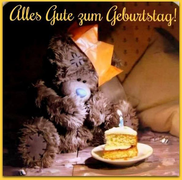 Geburtstagsbilder Für Facebook Pinnwand
 Teddybären mit einem Stück Kuchen Alles Gute zum